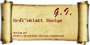 Grünblatt Ibolya névjegykártya